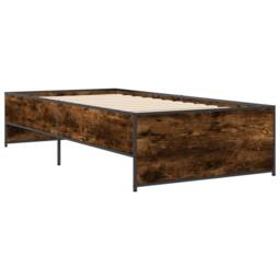 Berkfield Home Durable Bed Frame without Mattress Smoked Oak 90x200 cm in Brown - thumbnail 6