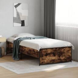 Berkfield Home Durable Bed Frame without Mattress Smoked Oak 90x200 cm in Brown - thumbnail 2