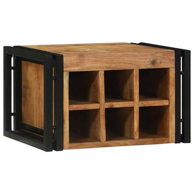 Berkfield Home Wine Rack 46x35x27.5 cm Solid Acacia Wood in Brown - image 1