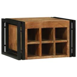 Berkfield Home Wine Rack 46x35x27.5 cm Solid Acacia Wood in Brown - thumbnail 3