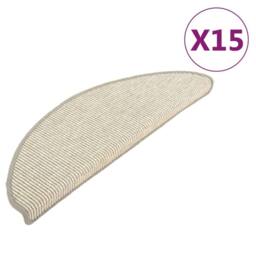 Berkfield Home Stair Mats Self-adhesive 15 pcs Silver 65x21x4 cm in Light Grey - Size: Medium - thumbnail 3