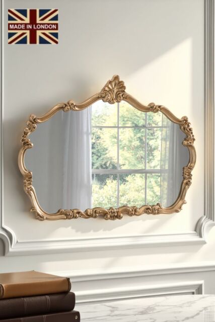 Yearn Mirrors Traditional Decorative Landscape mirror Gold 123(w)x82cm(h)