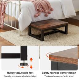 FLAVORA Step Stool Heavy Duty 350 lbs Bed Step Non Slip in Brown - thumbnail 3