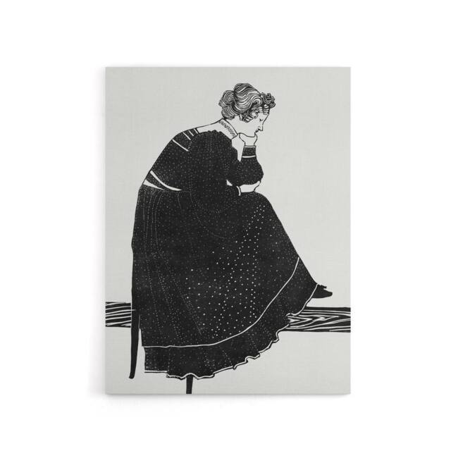 "Artery8 Woman Sitting on a Stool Reijer Stolk Canvas Wall Art Print in White - Size: W12"" x H16""" - image 1
