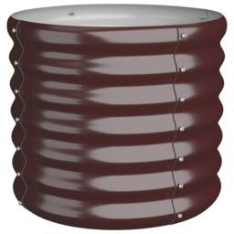 Berkfield Home Garden Planter Powder-coated Steel 40x40x36 cm Brown - Size: 40 x 40 x 36 cm - thumbnail 1