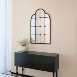 Charles Bentley Monaco Garden Mirror Weather Resistant Wall Mount in Black - thumbnail 5