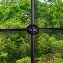 Charles Bentley Monaco Garden Mirror Weather Resistant Wall Mount in Black - thumbnail 2