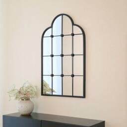 Charles Bentley Monaco Garden Mirror Weather Resistant Wall Mount in Black - thumbnail 4