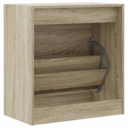 Berkfield Home Shoe Cabinet Sonoma Oak 60x34x63.5 cm Engineered Wood in Light Tan - thumbnail 7