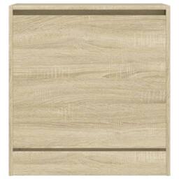 Berkfield Home Shoe Cabinet Sonoma Oak 60x34x63.5 cm Engineered Wood in Light Tan - thumbnail 5