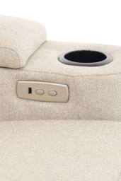 More4Homes Avery 3 Seater Electric Recliner Chaise Lounge Fabric Sofa in Beige - thumbnail 7