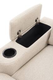 More4Homes Avery 3 Seater Electric Recliner Chaise Lounge Fabric Sofa in Beige - thumbnail 6