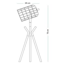 K LIVING Fulton Industrial Metal Cage Tripod Copper & Black Table Lamp or Floor Lamp - thumbnail 4