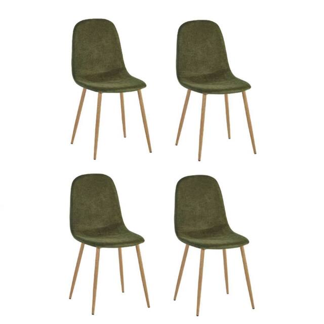 Cheshire Alverton Olive Green Chenille Upholstered Dining Chairs - Set of 4 - image 1