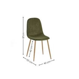 Cheshire Alverton Olive Green Chenille Upholstered Dining Chairs - Set of 4 - thumbnail 7