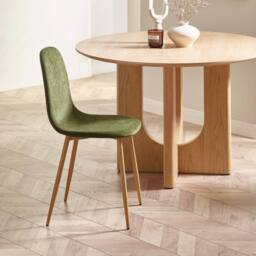 Cheshire Alverton Olive Green Chenille Upholstered Dining Chairs - Set of 4 - thumbnail 4
