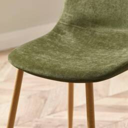 Cheshire Alverton Olive Green Chenille Upholstered Dining Chairs - Set of 4 - thumbnail 6