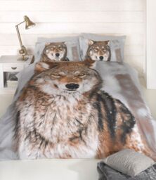 Rapport Home Wolf Polycotton Duvet Cover Set With Pillowcase - Size: King - thumbnail 1