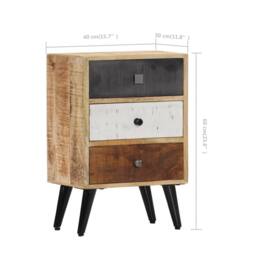 Berkfield Home Beautiful Bedside Cabinet 40x30x60 cm Solid Mango Wood in Brown - Size: 40 x 30 x 60 cm - thumbnail 7