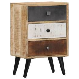 Berkfield Home Beautiful Bedside Cabinet 40x30x60 cm Solid Mango Wood in Brown - Size: 40 x 30 x 60 cm - thumbnail 9