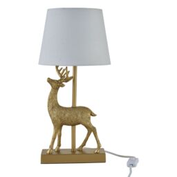 First Choice Lighting Grace - Gold Stag Table Lamp with White Shade - thumbnail 3