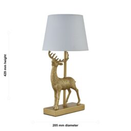 First Choice Lighting Grace - Gold Stag Table Lamp with White Shade - thumbnail 7