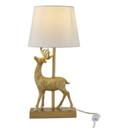 First Choice Lighting Grace - Gold Stag Table Lamp with White Shade - thumbnail 2