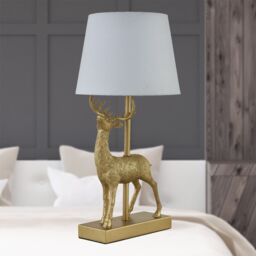 First Choice Lighting Grace - Gold Stag Table Lamp with White Shade - thumbnail 5
