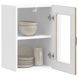 Berkfield Home Kitchen Wall Cabinet with Glass Door Lucca Artisan Oak in Brown - thumbnail 5