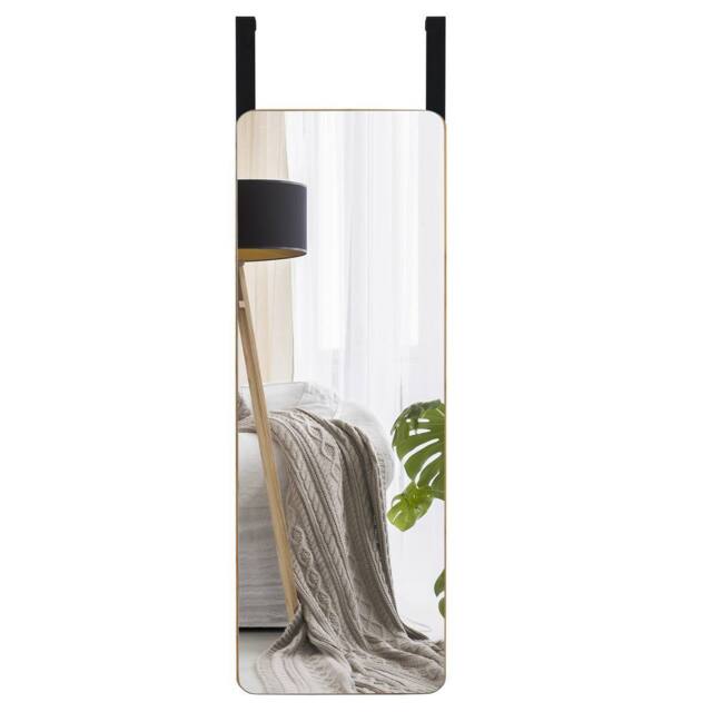 Costway Wall Mounted Mirror Over The Door Mirror w/ Hook Full Length Mirror in Natural - image 1