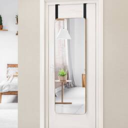 Costway Wall Mounted Mirror Over The Door Mirror w/ Hook Full Length Mirror in Natural - thumbnail 7