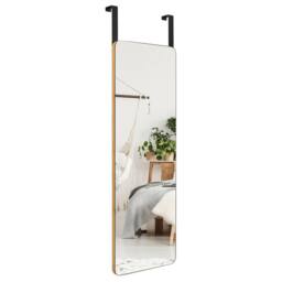 Costway Wall Mounted Mirror Over The Door Mirror w/ Hook Full Length Mirror in Natural - thumbnail 4