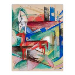 Artery8 Franz Marc Framed Wall Art Landscape with Animals Abstract Painting - Size: A4 - thumbnail 3