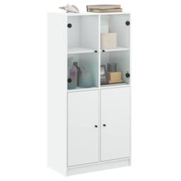 Berkfield Home Highboard with Doors White 68x37x142 cm Engineered Wood - Size: 68 x 37 x 142 cm - thumbnail 5