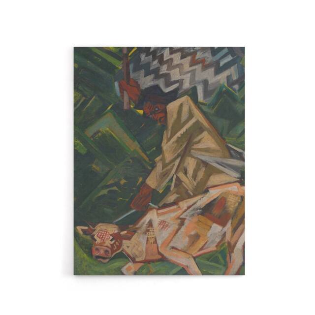 "Artery8 Opposite Abstract Geometric Kubincan Canvas Wall Art Print in Green - Size: W18"" x H24""" - image 1