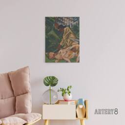 "Artery8 Opposite Abstract Geometric Kubincan Canvas Wall Art Print in Green - Size: W18"" x H24""" - thumbnail 3