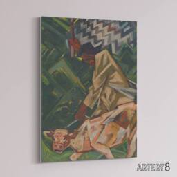 "Artery8 Opposite Abstract Geometric Kubincan Canvas Wall Art Print in Green - Size: W18"" x H24""" - thumbnail 2