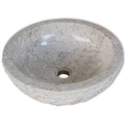 Berkfield Home Elegant Basin Marble 40 cm Cream