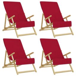 Berkfield Home Beach Towels 4 pcs Burgundy 60x135 cm Fabric 400 GSM in Red - thumbnail 2