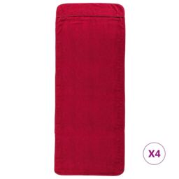 Berkfield Home Beach Towels 4 pcs Burgundy 60x135 cm Fabric 400 GSM in Red - thumbnail 3