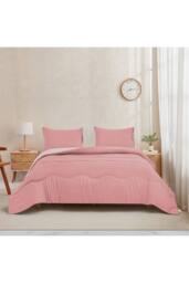 Ezysleep 10.5 Tog Soft Coverless Reversible Duvet Set with Pillowcase Cover in Pink - Size: Super King - thumbnail 2