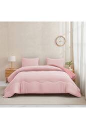 Ezysleep 10.5 Tog Soft Coverless Reversible Duvet Set with Pillowcase Cover in Pink - Size: Super King - thumbnail 3