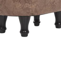 Wyld and Coco Kids Horse Pouffe Brown Faux Leather With Rubberwood Legs - thumbnail 7