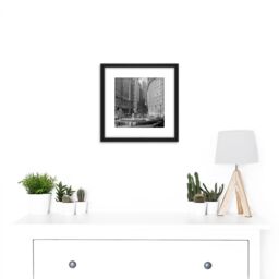 Artery8 New York City Bowling Green Park Vintage Photo 8X8 Inch Square Wooden Framed Wall Art Print Picture with Mount in Black - thumbnail 2