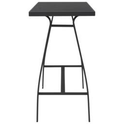 Berkfield Home Garden Bar Table Black 110x60x110 cm Tempered Glass - Size: 110 x 60 x 110 cm - thumbnail 3