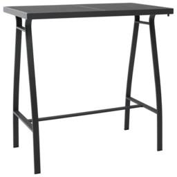 Berkfield Home Garden Bar Table Black 110x60x110 cm Tempered Glass - Size: 110 x 60 x 110 cm