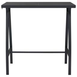 Berkfield Home Garden Bar Table Black 110x60x110 cm Tempered Glass - Size: 110 x 60 x 110 cm - thumbnail 2