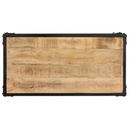 Berkfield Home Coffee Table 90x45x35 cm Solid Rough Mango Wood in Brown - Size: 90 x 45 x 35 cm - thumbnail 4