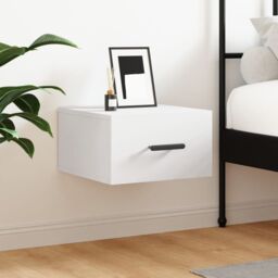 Berkfield Home Wall-mounted Bedside Cabinet White 35x35x20 cm - Size: 35 x 35 x 20 cm - thumbnail 1