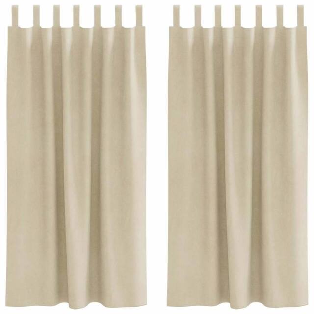 Berkfield Home Blackout Curtains with Hanging Loops 2 pcs Cream Velvet - image 1